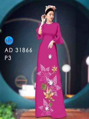 Vải Áo Dài Hoa In 3D AD 31866 23